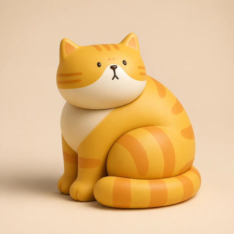 貓型 3D 角色圖