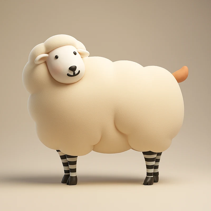 綿羊型 3D 角色圖